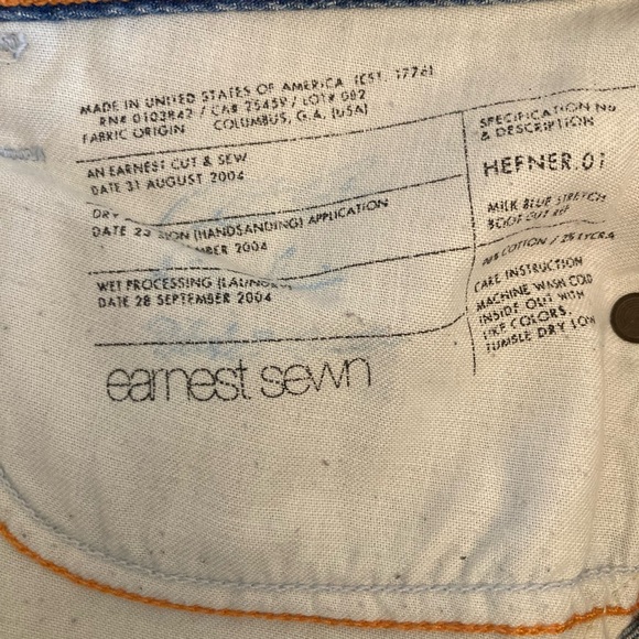 Earnest Sewn Size 29 Vintage 2004 Jeans Excellent Condition - Picture 5 of 7